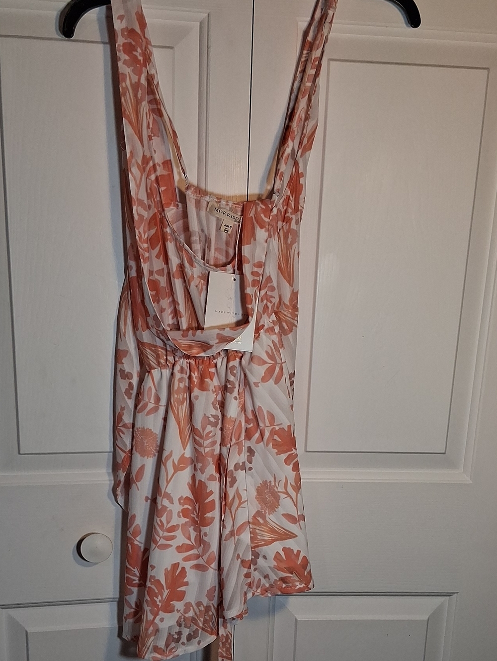 Floral Sleeveless Summer Dress in Peach- Morrisday-Australia